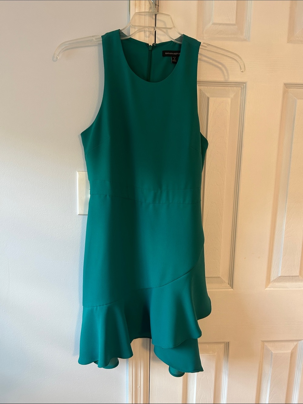 Banana Republic Teal Asymmetric Ruffle Hem Mini Dress